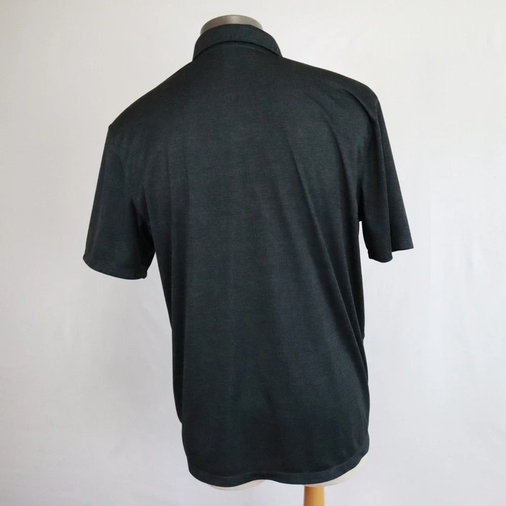 Nike Golf Polo Shirt Mens Large‎ Dri-Fit Black Short Sleeve Village Builders